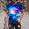 thumbnail image 2 of LNWUY Outer Space T Shirts for Men Fashion Printed Galaxy Solar System Planets Nebula Shirt Summer Loose Comfort Breathable Round Neck T-Shirts Multicolor XXXL, 2 of 5