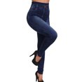 thumbnail image 3 of Womens Denim Print Leggings High Waist Fake Jeans Butt Lifting  Trouser Skinny Pants Look Print Jeggings, 3 of 8