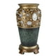 Vase Décoratif à Pieds Marbrés de 15,75 Po de Hauteur, Vert avec des Accents Dorés – image 1 sur 1