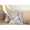 thumbnail image 2 of Ambesonne Vintage Throw Pillow Cover 2 Pack, Retro Geometric Shapes, 24", Navy Yellow Pink, 2 of 5