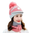 thumbnail image 2 of jiaroswwei Female Winter Warm Knitted Circle Loop Scarf Face Cover Valve Plush Woolen Cap, 2 of 7