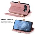 thumbnail image 7 of Feishell for Google Pixel 9 / 9 Pro Case Wallet,Retro High Quality Zipper Pouch PU Leather Strap Flip Case with Magnetic Closure,[RFID Blocking] Card Holder Kickstand for Google Pixel 9 / 9 Pro,Pink, 7 of 7