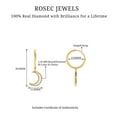 thumbnail image 6 of Rosec Jewels Diamond Moon Drop Hoop Earrings, 18K White Gold, 6 of 7