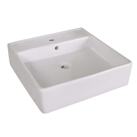 Fine Fixtures Square Vessel Sink Vitreous China w Overflow Single Hole