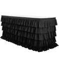thumbnail image 2 of CSSJKYJ Black Table Skirt Tutu Ruffled Tablecloth for Classroom Teacher Desk Skirt Supplies for Princess Women Birthday Party Cake Dessert Decorations, 6FT（2pcs）, 2 of 7