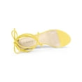 thumbnail image 4 of BLISSFUL STEP Women's Clear Strap Block Heel Lace up Heels Sandals Yellow (Size 6), 4 of 7