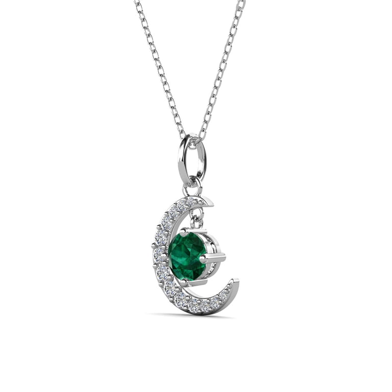 Cate & Chloe Luna May Birthstone Crescent Necklace photo 3