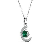 Cate & Chloe Luna May Birthstone 18k White Gold Plated Womens Necklace with Swarovski Crystal