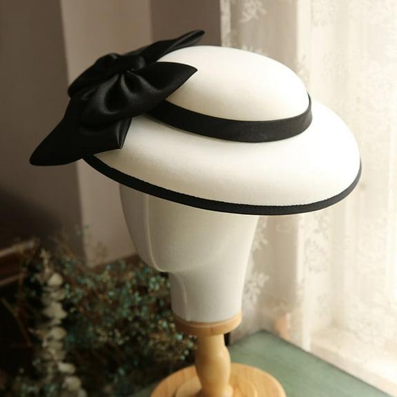 ifundom 1Pc White Dress Hat Party French Style Retro Cap for Elegant Dinner and Banquet