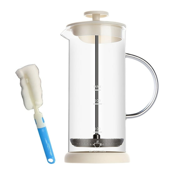 Btomtd Portable Manual Milk Frother Cup For Coffee Drink Cup Whisk Coffee Frother No BPA For Lattes Cappuccino Hot Chocolate Eggs With Cup Brush