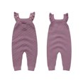 thumbnail image 2 of Gupgi Infant Girls Sweater Rompers Baby Knit Jumpsuits OverallsSolid Color Buttons Fly Sleeve Toddler Fall Bodysuits, 2 of 9