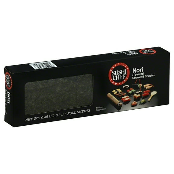 Pack of 6, Sushi Chef Nori Toasted Seaweed Sheets, 0.45 oz