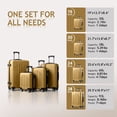 thumbnail image 3 of IVV Vintage 4-Piece Luggage Set, 16/20/24/28 Inch Vertical Stripe Suitcases in Mustard Yellow, ABS Lightweight Luggage with Aluminum Telescopic Handle and 360° Silent Spinner Wheels, 3 of 9