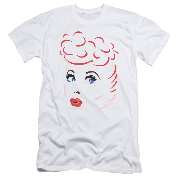 I Love Lucy Lines Face S/S Adult 30/1 T-Shirt White