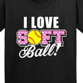 thumbnail image 4 of Inktastic I Love Softball with Softball Replacing O with White Text Youth T-Shirt, 4 of 5