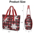 thumbnail image 3 of Tote Bag for Women - Red Christmas Snowflake and Plaid Pattern Shoulder Bag - Large Utility Work Duffle Bag with Zipper Handbag for Travel, Work, Sprots, 3 of 5