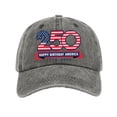 thumbnail image 6 of 250 Anniversary USA Hat United States 250th Anniversary Hat Bald Printed Patriotic Baseball Cap Adjustable 250 Year American Cap,Dark Gray, 6 of 6
