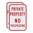 thumbnail image 1 of Uxcell Paquete de 2 Señal de Propiedad Privada - Prohibido el Paso, Señal de Aluminio de 14 x 10 Pulgadas para Patio/Supermercado [Blanco], 1 of 1