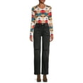 thumbnail image 5 of No Boundaries Juniors' Crew Ribbed Long Sleeve Tee, 5 of 6