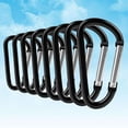 thumbnail image 2 of 10 Pcs Mousquetons Professionnels en Forme de D, Anneau en D Robuste, Mousquetons Légers en Aluminium à Verrouillage pour Camping, Randonnée, Pêche, Voyage (Noir), 2 of 8