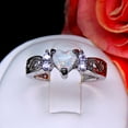 thumbnail image 4 of Holland Promise Ring Heart Simulated Fire Opal Cz Womens Ginger Lyne Size 12, 4 of 6