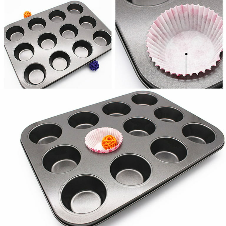 wilton cupcake/muffin baking tin, recipe right, non stick, 12 holes, steel