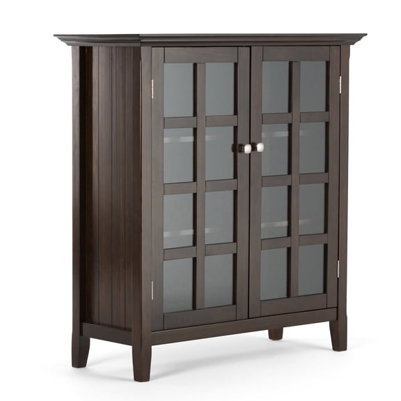 Acadian 39 inch Wide Solid Wood Transitional Storage Cabinet in Brunette Brown