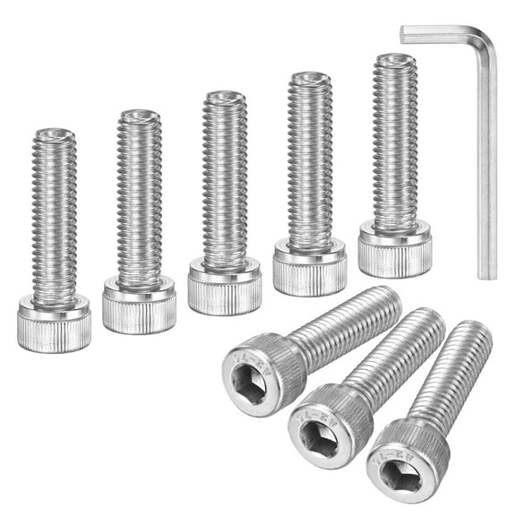 Uxcell 10-Pack M8 x 30mm Hex Socket Head Cap Screws Bolts, 304 Stainless Steel Machine Bolt Full Thread Precision Fasteners