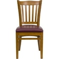 thumbnail image 6 of Emma + Oliver Vertical Slat Back Cherry Wood Chair, Burgundy Vinyl Seat, 6 of 7