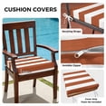 thumbnail image 3 of Outdoor Patio Cushion Covers 2 Pack Burnt Orange Stripes Patio Chair Cushion Covers with Ties and Zipper Modern Parallel Lines Waterproof Outdoor Seat Cushion Covers for Patio Furniture 22"x22", 3 of 9