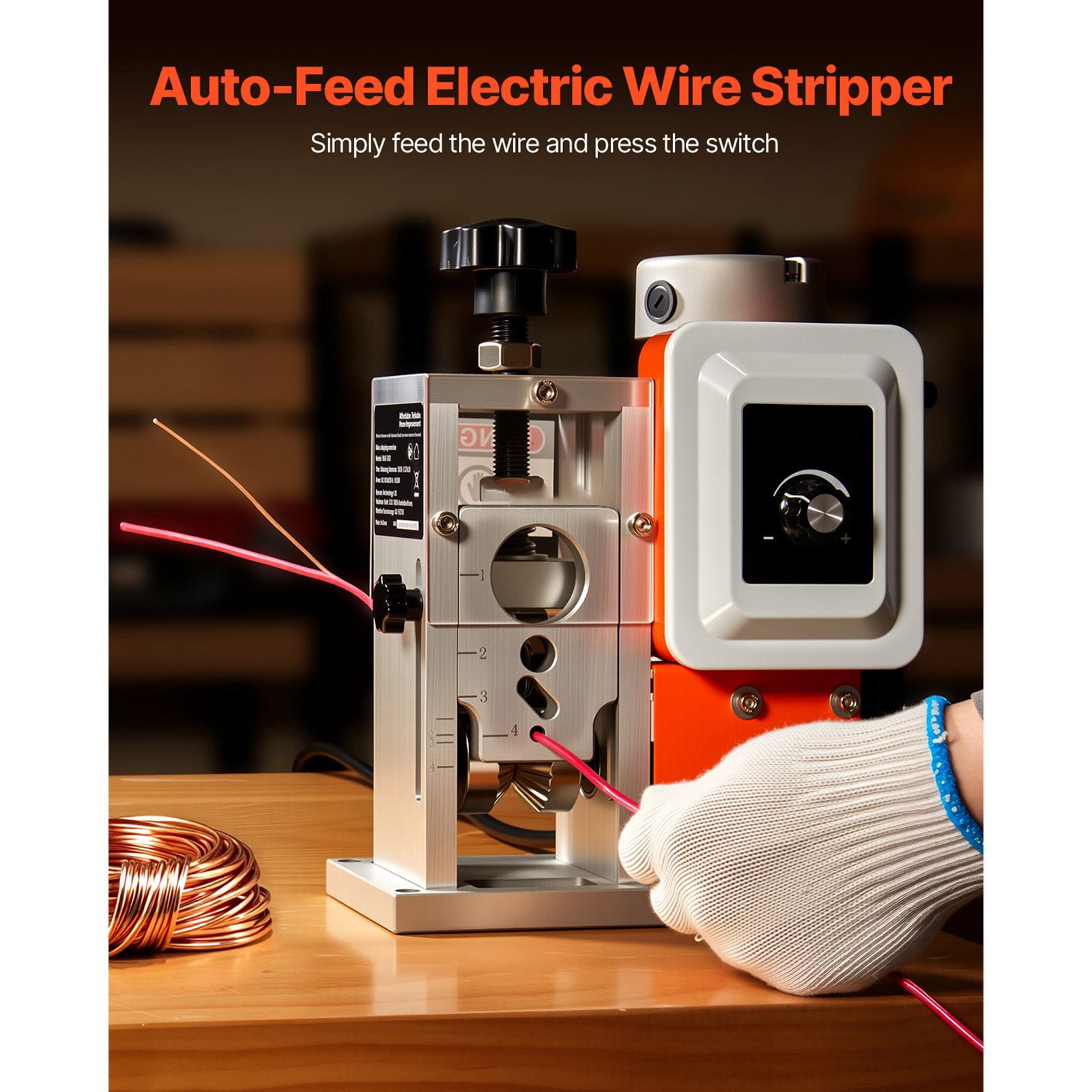 Industrial Electric Automatic Wire Stripper 400W 15 m/min 0.06-1.57 Inch for Thick Wires