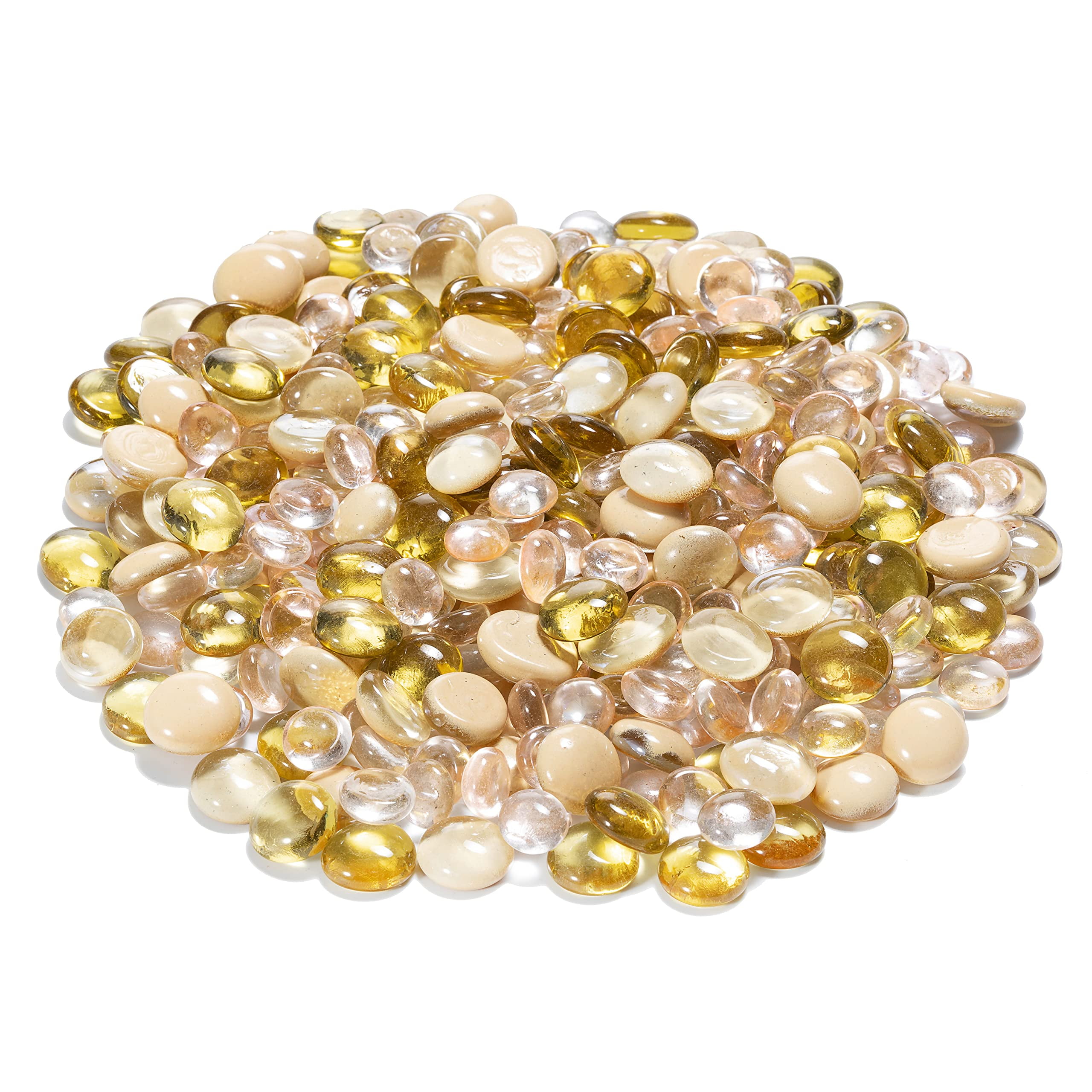 Flat Glass Marble Vase Filler 42oz Mixed Rose, Golden, and Champagne