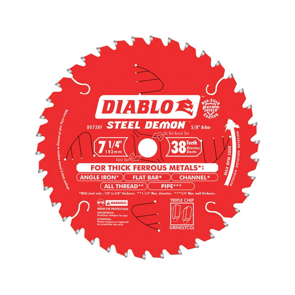 Diablo Steel Demon 71/4 in. Dia. x 5/8 in. Carbide Saw Blade 38 teeth