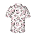 thumbnail image 3 of Uemuo Rose Flowers Printed Regular Fit Short Sleeve Casual Hawaiian Shirt for Men,Aloha shirt,Tropical shirt,Floral print shirt,Vacation Beach shirt-XX-Large, 3 of 9