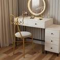 thumbnail image 3 of Modern Vanity Chair Stool, Dressing Table Desk Makeup Girl Chair w/Butterfly Bow Backrest, Side Table Seat for Girl Daughter Room Bedroom Living Room Home Commercial Salon Party Cafe, 3 of 24