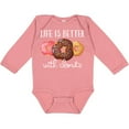 thumbnail image 3 of Inktastic Life is Better with Donuts Boys or Girls Long Sleeve Baby Bodysuit, 3 of 5