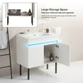 thumbnail image 6 of mteryoing 24" Bathroom Vanity With Sink Wall Mounted/Freestanding Vanity Ceramic Sink Set With Sensing Light Metal Legs For Bathroom, 6 of 9