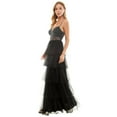 thumbnail image 3 of City Studios Juniors Black Lace-Up-Back Tiered Gown Dress, 3 of 6