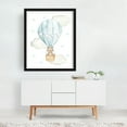thumbnail image 3 of Blue Hot Air Balloon, Bear, Forest Animals, Woodland Animals, Boy Nursery - Illustration Hot Air Balloon Watercolor Whimsical Animal Stars Black Framed Wall Art Print 12 x 16 inches, 3 of 4