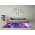 thumbnail image 3 of Ahgly Company Indoor Round Oriental Purple Industrial Area Rugs, 4' Round, 3 of 4