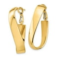 thumbnail image 6 of 14K Yellow Gold High Polished 7mm Twisted Oval Omega Back Hoop Earrings, 6 of 7