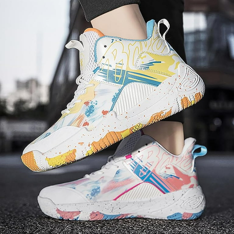 Women Men Basketball Shoes Fashion Running Sneakers Colorful Painting High Rebound Non Slip Sport Shoes