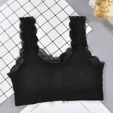 

ERTUTUYI Women Sports Bras Vest Lace Striped Fitness Top Yoga Crop Vest Top Push Up Running Bra Workout Strap Tube Top