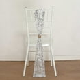 thumbnail image 4 of BalsaCircle 5 Silver Tulle Chair Sashes with Leaf Vine Embroidered Sequin Wedding Party Events Reception Decorations Supplies, 4 of 8