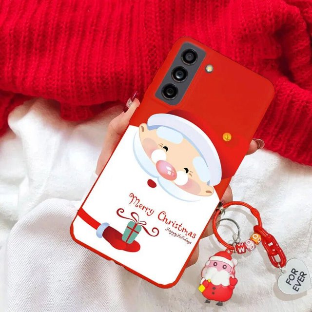 Christmas Reindeer Santa Claus Key Chain Case For iPhone 15 Pro Max 15 Pro For iPhone 15 Plus Hat Tree Snowman Tpu Cover