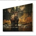 thumbnail image 2 of Designart "The Majestic Moose of Canada III" Animals Print on Natural Pine Wood, 2 of 5