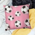 thumbnail image 2 of Autua Soccer Pillowcase Soccer Cushion Cover Kids Boys Girls Soccer Ball Games Pink Decorative Pillowcase Pillowcase Sports Theme Outdoor Pillowcase 20x20in, 2 of 5