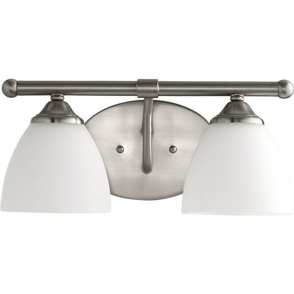 The Holloway Road 2 Light Bathroom Light in Bailey Street Home Home Collection Style 14.5 inches Wide By 6.75 inches High-Satin Nickel Finish Bailey