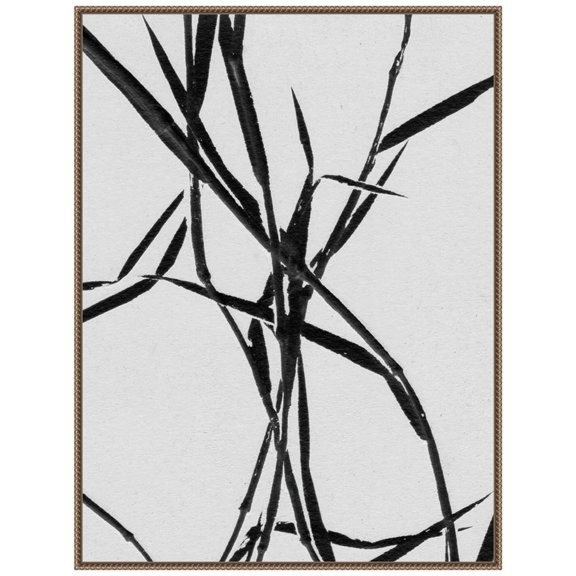 Amanti Art Grass Detail White Framed Canvas Wall Art Print