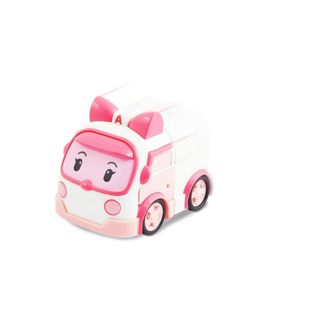 Robocar Poli Amber DIE-CAST Metal Toy Cars Ambulancia Juguetes para niños pequeños Dibujos animados Vehículo de emergencia Playset Vehículos de rescate Juguetes Regalo Juguetes para niños de 1 a 5 año